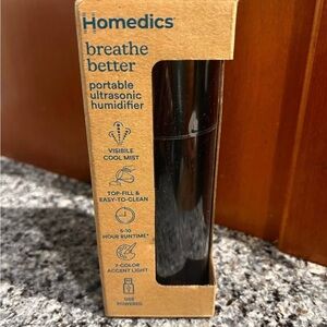 Homedics Black Portable Humidifier with USB Power